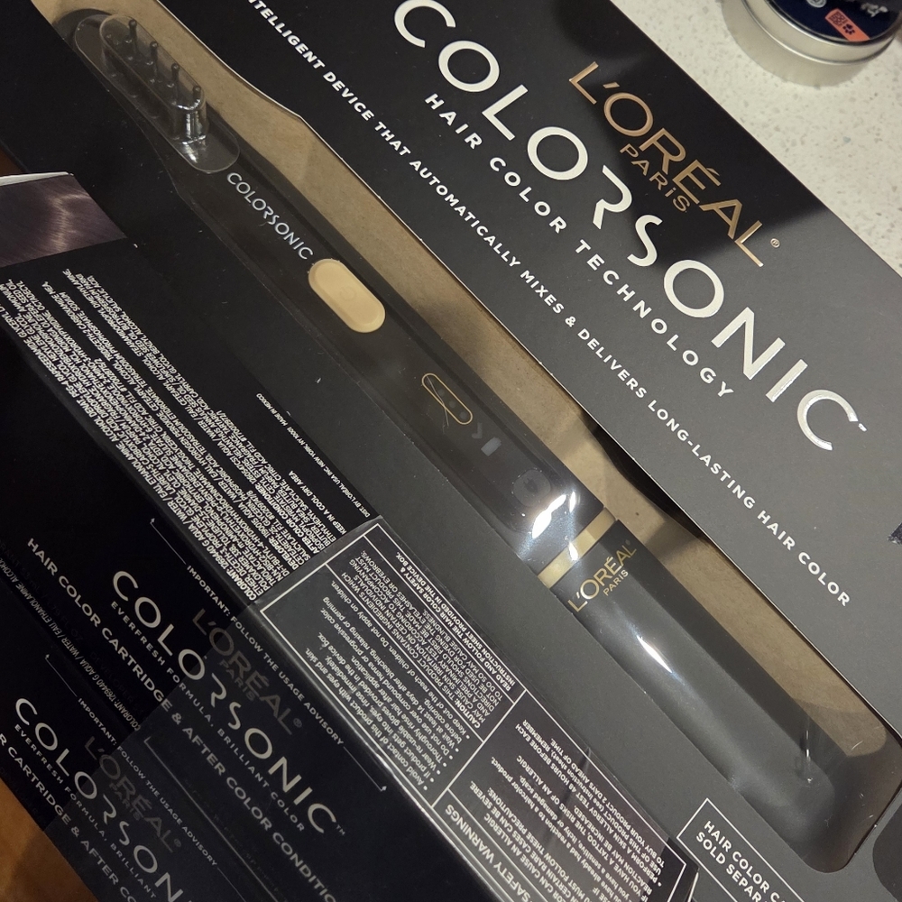 L'Oreal Colorsonic Hair Color Device & 2 Dark Brown Natural Colors